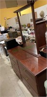 Sauder six drawer bedroom dresser with mirror
