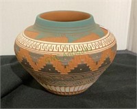 Beautiful Navajo design vase stands 4 inches
