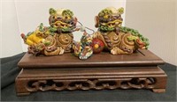 Beautiful pair of Chinese pottery porcelain evil