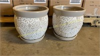 Southern Patio Farrah 9" Ceramic Pots, 2 Pots/Box