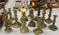 13pc Antique Brass Candlestands
