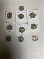 Assorted dates quarter silver dollar