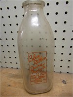 blue ribbon dairy qt milk bottle noblesville