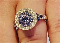 14k genuine Tanzanite & Diamond ring  Size 7