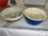 2 Vintage Pottery Mixing Bowls Roseville