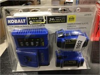 Kobalt 2 batteries and quick charger kit