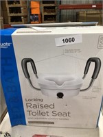 Locking raised toilet seat