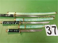 Katana Set Of Swords Blades Are 22" - 12" -10"