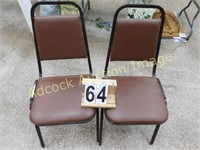 2 Brown Metal Chairs