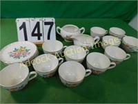 George Bolero China 11 Cups - 12 Saucers -