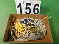 Flat Of Costume Jewelry Includes Yellow Beads