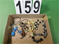 Flat Of Costume Jewelry Includes Black White-