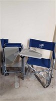 2 FOLDING CAMP CHAIRS WITH TABLE