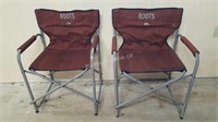 2 ROOTS FOLDING CAMP CHAIRS