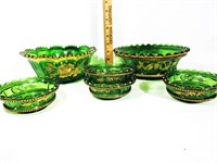Northwood Green Glass Bowls