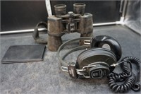 10 x 50 Binoculars, Magnavox Headphones