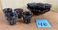 Dark Vintage Carnival Glass Lot