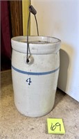 Old 4 Gallon Crock with Handle