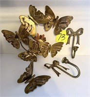 Vintage Brass Butterfly & Bowtie Candle Holders