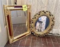 2x Vintage Ornate Gold Mirrors *See Desc