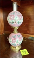 Vintage Floral Hurricane Globe Lamp