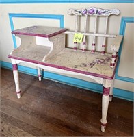 Vintage Painted Telephone Bench