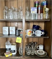 Hutch Contents - Glassware, Ball Jars, & More