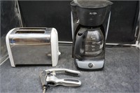 Coffee Pot, Toaster, Cork Screw