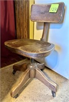 Vintage Wooden Chair on Wheels