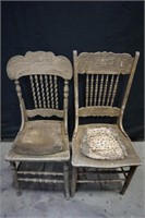 Pair of Vintage Wooden Chairs