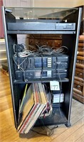 Stereo Lot with Cabinet & Records