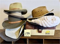 Hat Lot w/ Stetson AS-IS & Plano Tackle Box