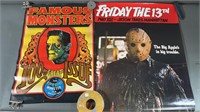2pc Horror Movie & Magazine Posters w/ Jason