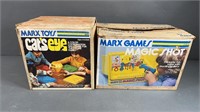 2pc Vtg 1970s Marx Toys Magic Shot & Cats Eye