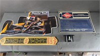 4pc Advertising Collectibles w/ Tin Sign
