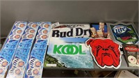 9pc Beer / Cigarette Advertising Tin+ Signs