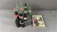 10pc Vtg Coca Cola Glass Bottles & Advertising
