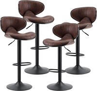 SUPERJARE Bar Stools Set of 4, Rustic Brown