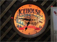 ICEHOUSE BEER CLOCK -- LIGHTS UP