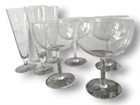 Large Wine Glasses and Etched Glasses