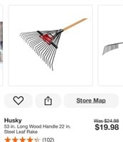 Husky 22 in steel leaf rake