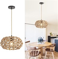 15.7'' Hemp Rope Pendant Farmhouse Chandelier