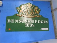 TIN BENSON & HEDGES CIGARETTE SIGN