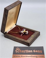 Necklace- Orchid, Long Life in Box