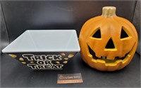 Halloween Pumpkin & Trick or Treat Bowl
