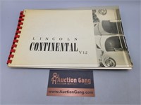 Lincoln Continental V12 Booklet