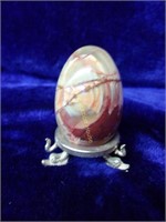 Polished Marble Egg On Stand