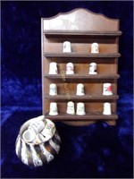 Lots Of Assorted Thimbles With Display Rack