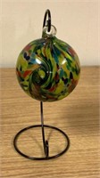 6” Blown Glass Gazing Ball-Opaque Mix w/Twist