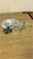 Fenton ashtray, antique Jewelry, hotplate &